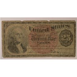 1863 TWENTY FIVE CENT US FRACTIONAL NOTE