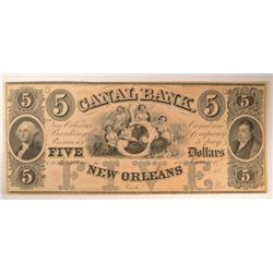 18-- $5 CANAL BANK NOTE