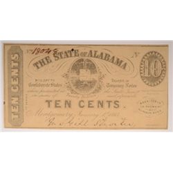 1863 TEN CENT STATE OF ALABAMA NOTE