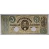 Image 2 : 1861 $5 CONFEDERATE STATES OF AMERICA NOTE PMG 12