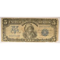 1899 $5 SILVER CERTIFICATE "CHIEF" NOTE