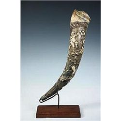 18th c. European Hand Carved Hunting Horn