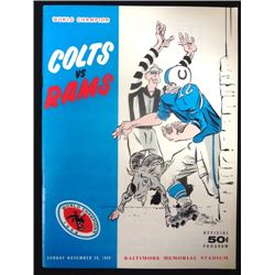 1959 Colts vs Rams Program, Unitas