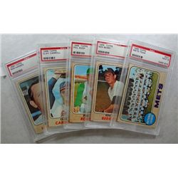 5-MINT 9 PSA BASEBALL CARDS 1968 TOPPS