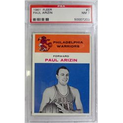 1961 Fleer Basketball #2 Paul Arizin PSA NM 7