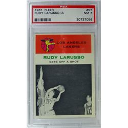 1961 Fleer Basketball #57 Rudy Larusso in action  PSA NM7