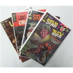 4-Vintage Gold Key Comics, Star Trek, Lassie, Lt Robin Crusoe