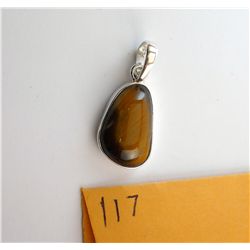 Tiger Eye Pendant *Set in .925 Sterling Silver*  Very Nice!