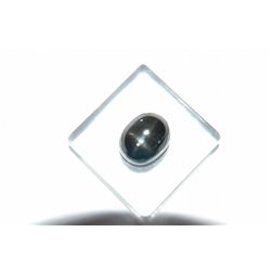 Black Star Sapphire Oval Cabochon Cut/  4.35ct  10.5mm x 8.5mm  Very Nice Gemstone