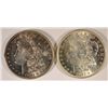 Image 1 : ( 2 ) VERY NICE 1921 MORGAN SILVER DOLLARS,  BOTH HAVE LUSTER, ONE IS TONED
