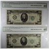 Image 1 : 2 1934 $20 FEDERAL RESERVE NOTES CGA 65