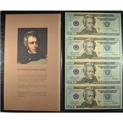 UNCUT SHEET OF 2004 A $20 NOTES
