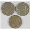 Image 1 : 1925-D FINE, 1926-S VF & 1927-S VF BUFFALO NICKELS