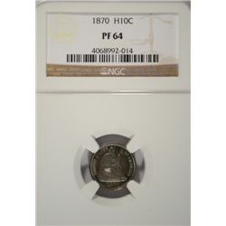 1870  Seated Liberty half dime  NGC PF64  est $700-$725