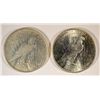 Image 2 : ( 2 ) NICE CIRCULATED PEACE SILVER DOLLARS, 1922-P AND 1922-D