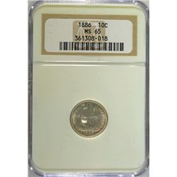 1886 SEATED DIME NGC MS65