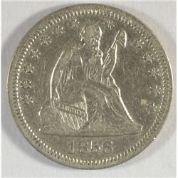 1856 SEATED QUARTER AU