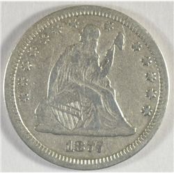 1877-CC SEATED QUARTER VF/XF