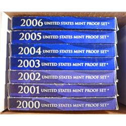 2000 THRU 2006 UNITED STATES CLAD PROOF SETS IN NICE ORIGINAL PACKAGING