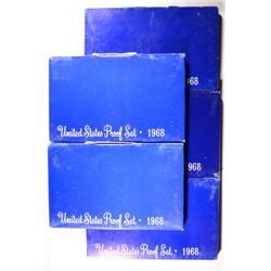 ( 5 ) 1968 U.S. PROOF SETS IN NICE ORIGINAL PACKAGING