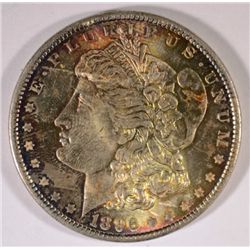 1896 MORGAN SILVER DOLLAR, MS-65  DAZZLING RAINBOW COLORS, LOOK AT THIS COIN!!