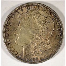 1897 MORGAN SILVER DOLLAR, MS-64 SUPER COLORS$  LOOK!