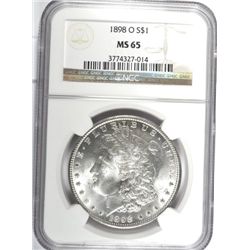 1898-O MORGAN DOLLAR NGC MS65 WHITE