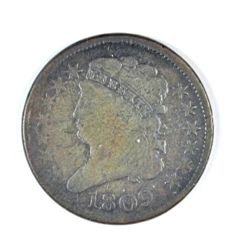 1809 HALF CENT VG+
