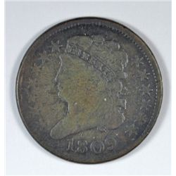 1828 HALF CENT; 12 STARS GOOD