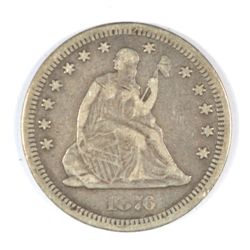 1876-CC SEATED QUARTER FINE