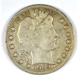 1909-S BARBER QUARTER VERY FINE+