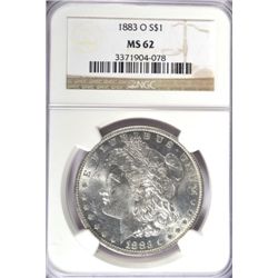 1883-O MORGAN DOLLAR NGC MS62