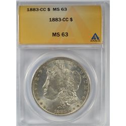 1883-CC MORGAN DOLLAR ANACS MS63