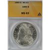 Image 1 : 1885 MORGAN DOLLAR ANACS MS63