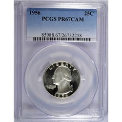 1956 WASHINGTON QUARTER, PCGS PR-67 CAMEO