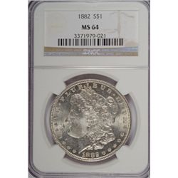 1882 MORGAN DOLLAR NGC MS64 NICE