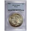 Image 1 : 1921 PEACE SILVER DOLLAR, PCGS MS-65  BLAST WHITE AND NICE!!
