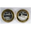 Image 1 : ( 2 ) COLLECTABLE LAS VEGAS SILVER CASINO TOKENS