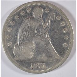 1871 SEATED LIBERTY DOLLAR XF+ NICE