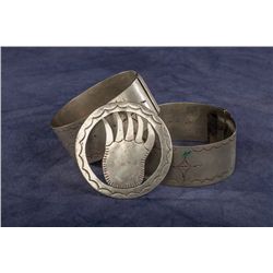 Southern Plains German Silver Arm Bands and Bolo