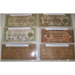 LOT OF (6) PHILIPPINES WWII GUERRILLA NOTES