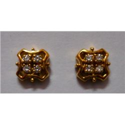 3.300g Earring of Diamond 0.15 Ctw in18kt Yellow Gold