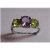 Image 1 : 2.040g Ring of Peridot and Amethyst Sterling Silver