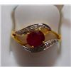 Image 1 : Ring of Diamond 0.11 Ctw,Ruby 0.85 Ctw in 2.62g 14kt Yellow Gold