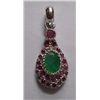 Image 1 : 3.750g Pendant of Emerald and Ruby in Silver