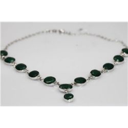 Emerald 31.69g Necklase Sterling Silver