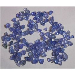 Natural African Tanzanite Trillion Shape Loose Cut Stone of Mix Sizes of total weight 46.35 Ct