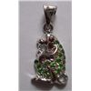 Image 1 : 2.450g Monkey Shape Pendant of Tsavorite in Silver