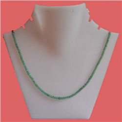 Emerald 41.90 CTW Beads Necklace in Silver