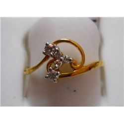 Ring of Diamond 0.12 Ctw in 2.41g 18kt Yellow Gold